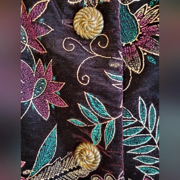 Vintage Braemar by Jeremy Scott Paisley  Velvet Jacket Size 12 - Picture 7 of 11